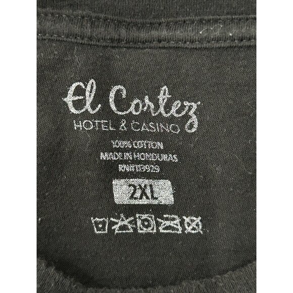 El Cortez Casino Las Vegas NV 75 Years Mens Graphic T-Shirt 2XL Black Cotton - Picture 5 of 8